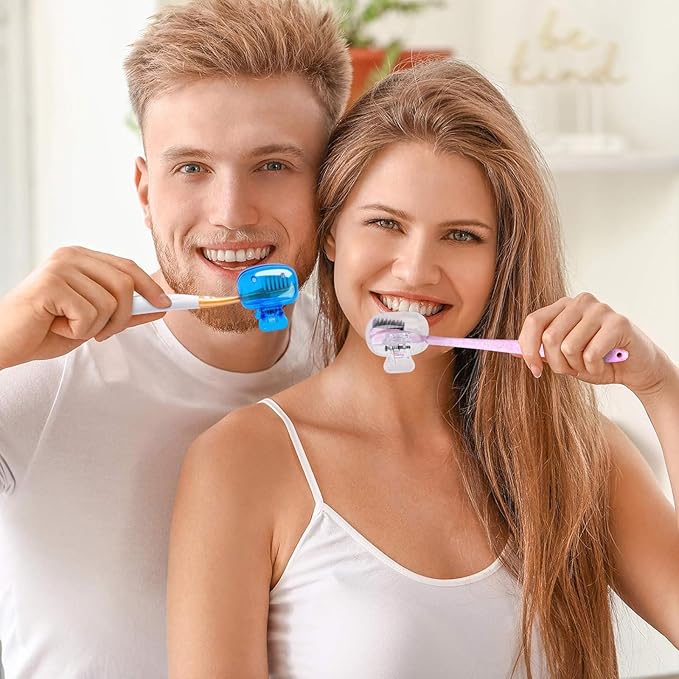 6 Pack Toothbrush Covers Portable Toothbrush Protector Coverings Clips Travel Protector Plastic Brush Pod Protection Clip Case for Kids Bathroom Home Travel Supplies