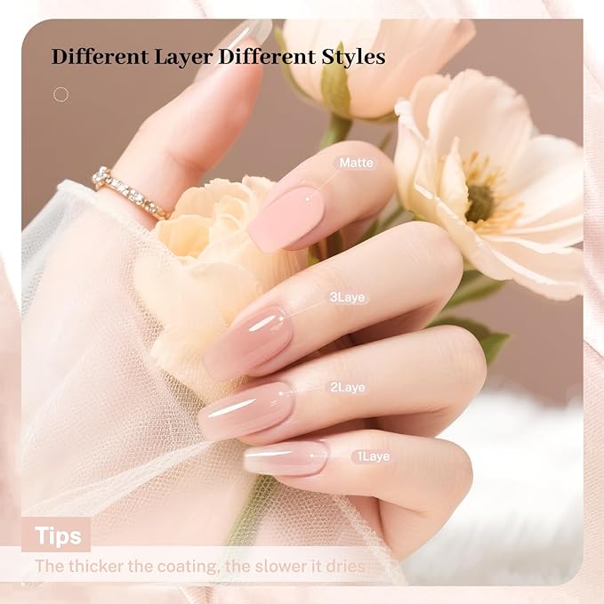 16.5ml Jelly Nude Nail Polish Large Volume Quick Dry Nail Polish, Long Lasting Shine, Fingernail Toenail Nail Art DIY Home Travel Nail Art Gift