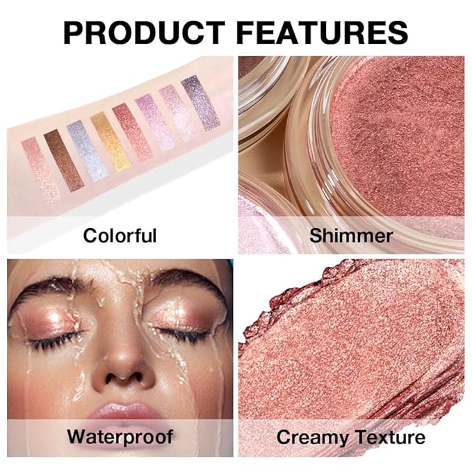 Rose Brown Mousse Mousse Shimmer Monochrome Eyeshadow, Neutral Matte Cream Monochrome Eye Shadow Pallette, Long-Lasting Waterproof Blendable sombras para ojos, Mini Eyeshadow(04#, Pack of 1)