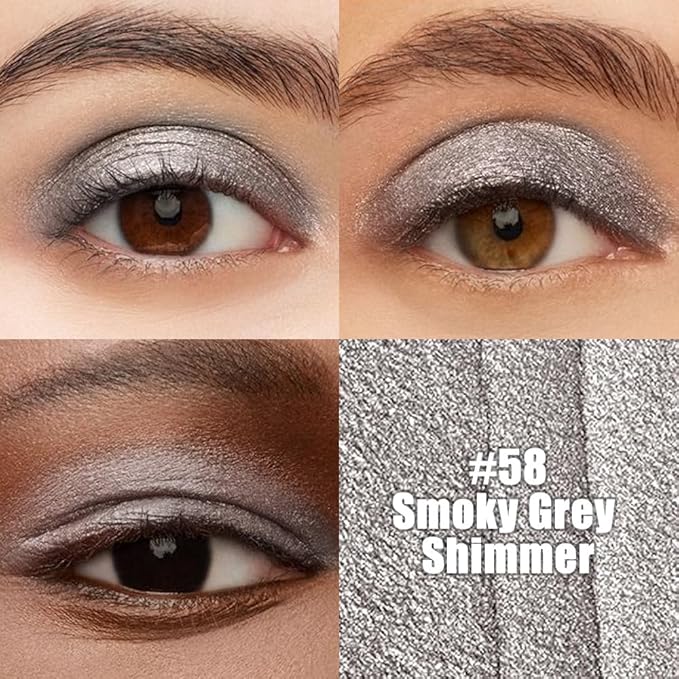 Kaely Cream Eye Shadow Sticks, Smoky Grey Shimmer Eyeliner Pencil Eyeshadow Palette Makeup, Eye Highlighter Brightener Stick for Older Women Waterproof Pigmented, sombras para ojos, New-58