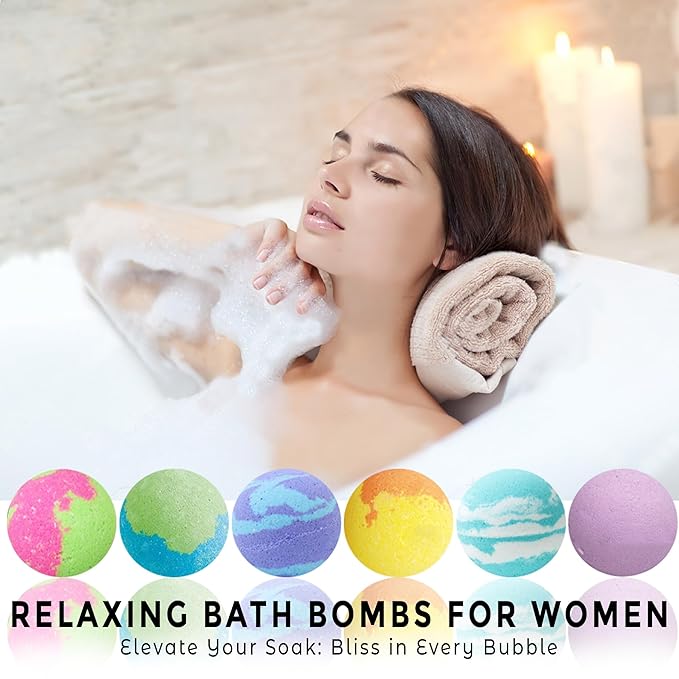 Valentines Bath Bombs for Women Relaxing with Inspirational Messages, 12 Natural and Organic BathBombs with Essential Oils & Skin Moisturizing Shea Butter. Gift for Wife, Girlfriend, Her