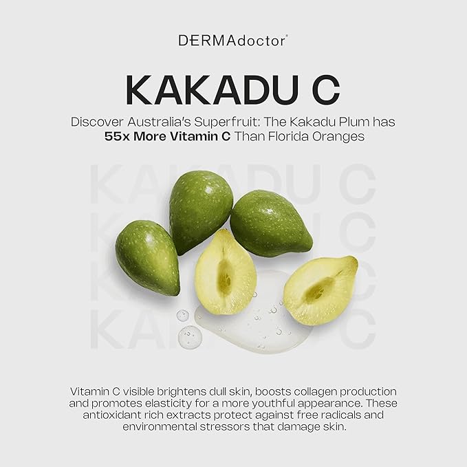 DERMAdoctor Vitamin C Serum For Face 20% Vitamin C, Vitamin-E, Ferulic Acid, Ascorbic Acid Concentrated Dermatologist-Formulated Anti Aging Face Serum, Hydrating & Discoloration - 1.0 fl oz