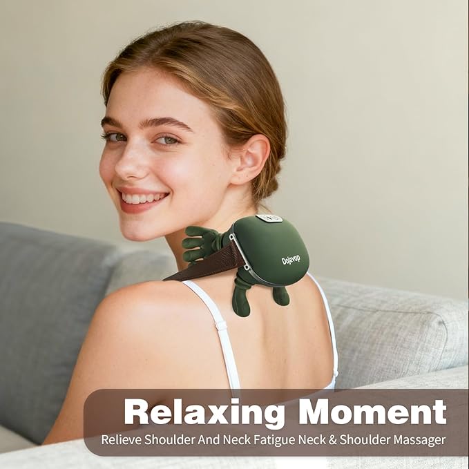 Neck Massager with Heat for Pain Relief Deep Tissue Cordless Neck and Shoulder Massager with Heat and Fingers Bionic Hand Electric Cervical Back Massagers 2026 (Upgraded Version)