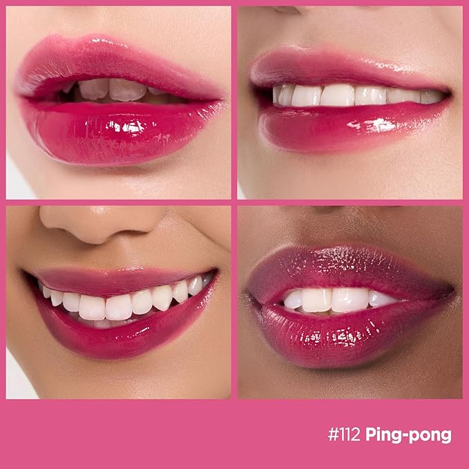 Laka Fruity Glam Tint, 4.5g/0.15oz, Glowing Lip Stain with Wide Color Spectrum, Hydrating & Lightweight Texture, Buildable Color, Non-Sticky, Vegan, K-Beauty (#112 Ping-pong)