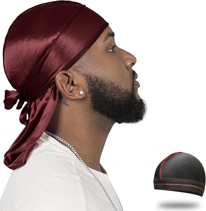 ForceWave Silky Durag for Men Wave Cap Satin Dorag for Men Women 360 Wave