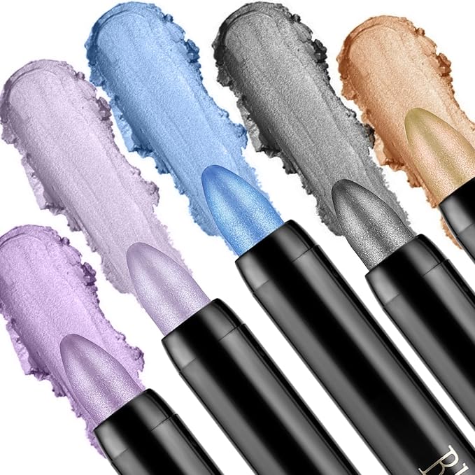 Boobeen Waterproof Eyeshadow Stick - Shimmer Cream Eyeshadow Pencil Create Glitter Eye Makeup, Easy to Use (08#)
