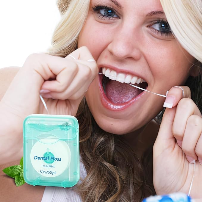 100 Pack Dental Floss Bulk Mint Flavored Floss Travel Oral Care Dental Floss for Teeth and Gum Protection, Each 164 ft/ 50 Meters(Multicolor)