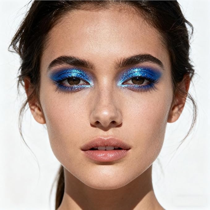 Blue Eyeshadow Waterproof Long Wear Blue Eyeshadow Stick Highly Pigmented Blendable blue Shimmer Cream eyeshadow (18# navy blue)