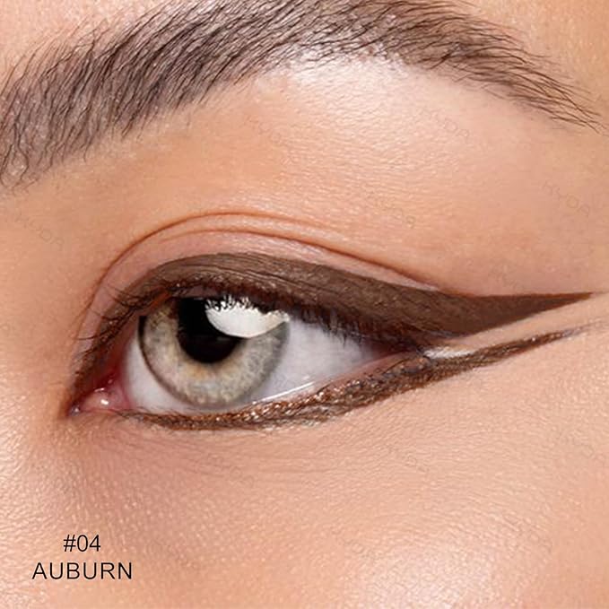 KYDA Brown Gel Eyeliner, Lasting Waterproof Cream Eyeliner & Eyebrow Makeup, High Pigment Smudge-proof Formula, Waterline Matte Eye Liner with Brush, Natural Brow Pomade Set, Auburn