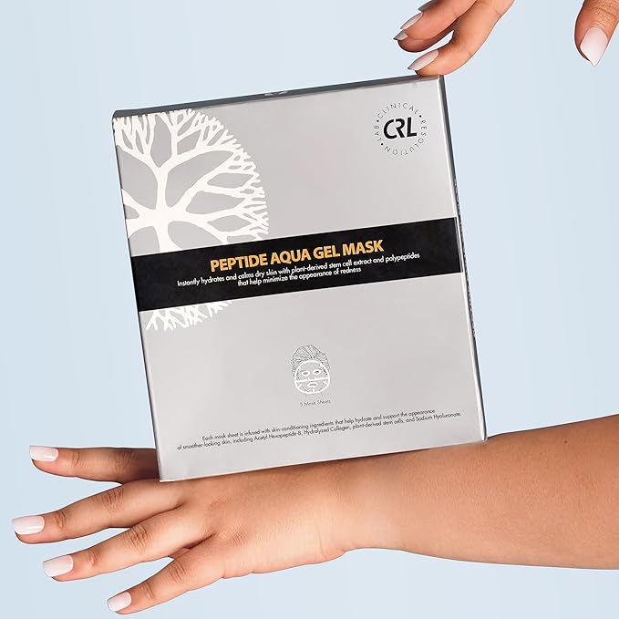 Clinical Resolution Peptide Aqua Gel Mask Instant Hydration, Soothing & Cooling, Helps Comfort Skin After Professional Treatments, Reduces Visible Redness and Sensitivity, (5 Boxes, 5 per Box)