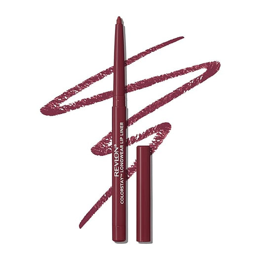 Revlon Colorstay Lip Liner with Built-In Sharpener, Valentine's Day Makeup Gifts for Women, Longwear Rich Colors, Smooth Application, 655 Plum, 0.01 oz