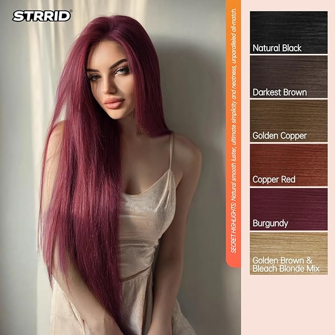 Burgundy Clip in Extensions 26 Inch Long Invisible Thick Synthetic Extension Straight Clips on Hair Pieces 5PCS Soft and Not Easily Knotted Hairpieces for Women Weddings Party Daily Use 8.1 Oz