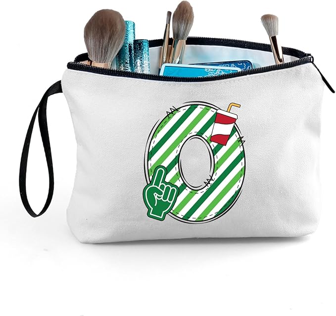 ARIOSEY Football Initial Birthday Graduation Gifts Cosmetic Travel Toiletry Bags Football Accessories Party Favors for Women Girls Daughter Niece Team Coach Friends -O