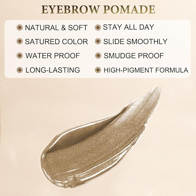 LAVONE Eyebrow Stamp Stencil Kit, Brow Stamp Trio Kit with Waterproof Eyebrow Pencil, Eyebrow Pomade, 20 Eyebrow Stencils, Dual-ended Eyebrow Brush and Sponge Applicator - Dark Blonde