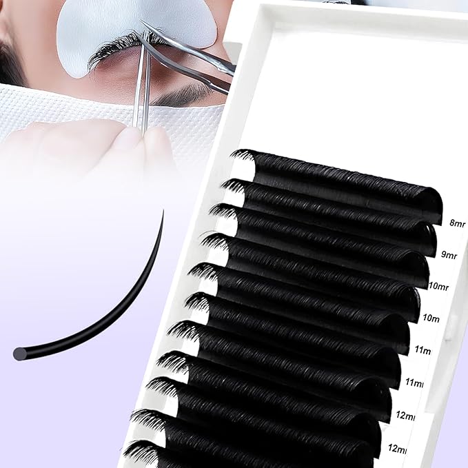 Professional Lashes Extension D Curl Classic Single root 8-15mm Mixed Matte Black Velvet 0.07mm False eyelash Extensions Individual lashes Volume Lash Extension Lash Trays DIY by Self