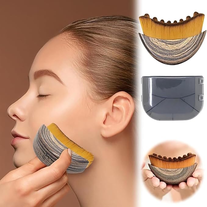 2PCS Lymphatic Contour Face Brush for Drainage, Gua Sha Facial Massage Tool for Sculpting