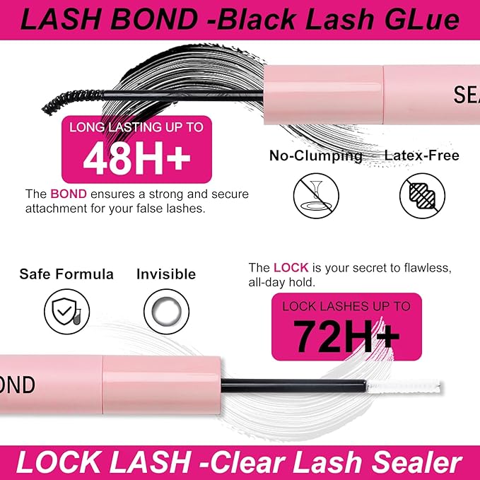 Fowendia Lash Clusters Kit Fluff 80D 100D Individual Lashes D Curl Cluster Eyelash Extensions 10-18mm DIY Lash Extension Kit Lash Bond and Seal Waterproof, Lash Applicator, Thick False Eyelashes Kit