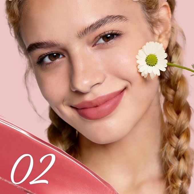CARSLAN Stay Locked Lip Tint, Quick-Dry Long Lasting Transfer Proof Matte Lip Stain, Moisturizing Glow-Boosting Lightweight Lipstick (02)