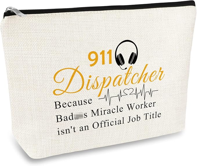 911 Operator Gift Makeup Bag 911 Dispatcher Appreciation Gift EMT Emergency Dispatcher Gifts Cosmetic Bag Pouch Thank You Gift for 911 Operator Dispatcher Birthday Christmas Gift Retirement Gift