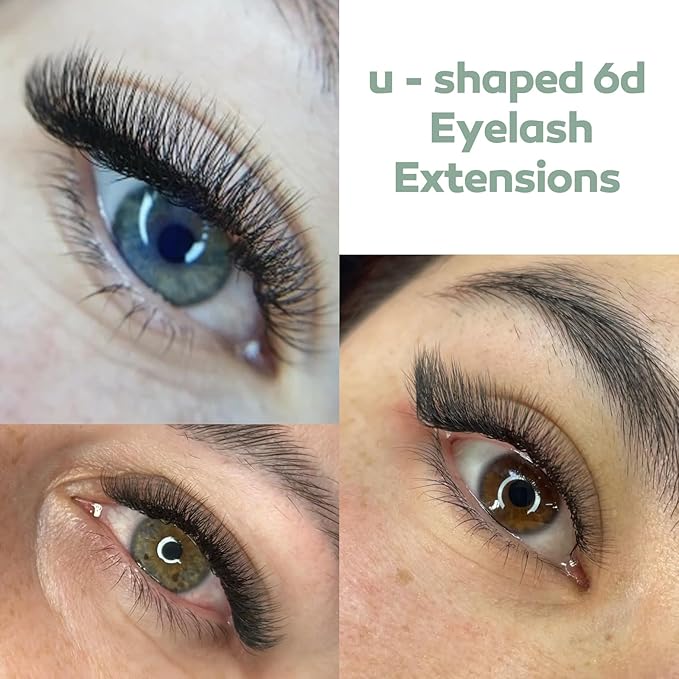 DeceMars U Shaped 6D Eyelash Extensions Premade Fan Russian Volume Crisscross Eyelashes Natural Soft Handwoven False Eye Lashes Double W Lashes Mesh Wispy Clusters (Matte Black-0.07mm-dd, 12mm)