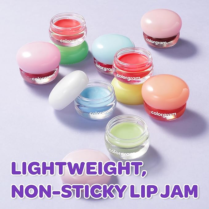 COLORGRAM TINTIN DORY LIP JAM 08 PLUM | Tinted Lip Jam, Hydrating & Plumping Lip Gloss with Lightweight, Non-Sticky Formula | Clear Radiance & Semi-Transparent Color