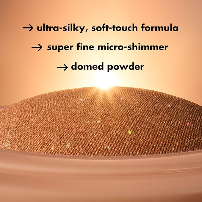 e.l.f. Halo Glow Silky Powder Highlighter, Long-Lasting Luminous Face Finish, Cake-Resistant With Micro-Shimmer, Vegan & Cruelty-Free, Bronzed Baddie