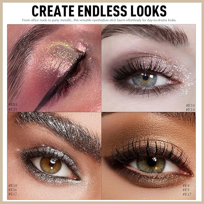 Nude Eyeshadow Stick - Long Lasting Matte Cream Eyes Shadow Pencil Buildable Brightener Crayon Eyeliner Highlighter Makeup, Lightweight Waterproof & Smudge Proof for Easy Quick Application