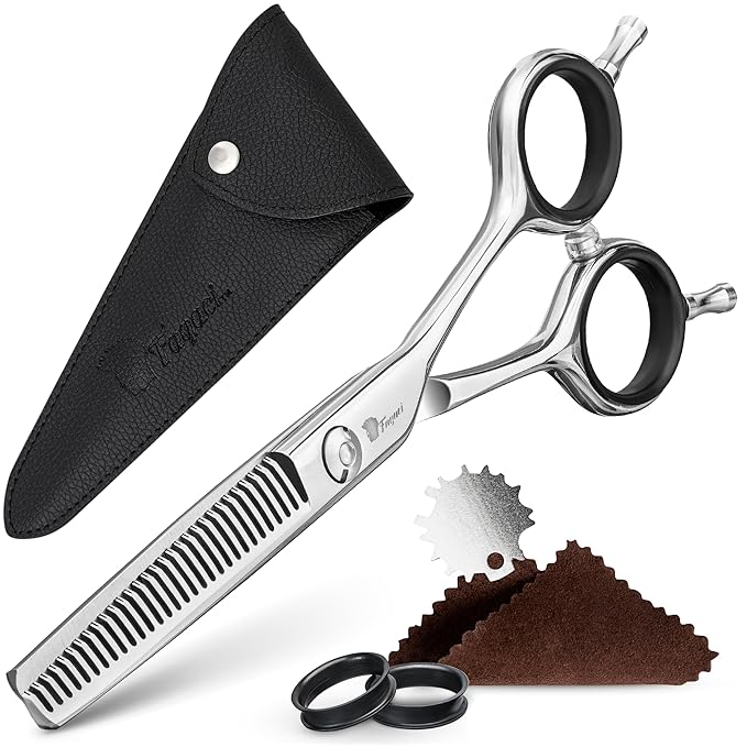 Fagaci Hair Thinning Scissors 6" with 440C Steel, Extreme Sharpness & Precise Cuts Texturizing Shears, Barber Thinning Shears, Hair Cutting for Women & Men, Slim Blades Texturizing Scissors