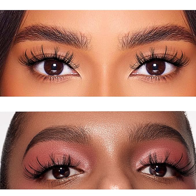Mink Lashes Fluffy False Eyelashes Volume Wispy Lashes Fake Lashes Natural Look Eyelashes Faux Mink Lashes Strip Eyelash 10 Pairs Pack