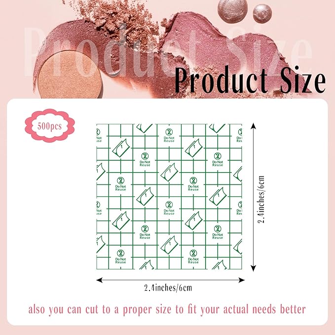 500 Pieces Makeup Hand Palette,Disposable Adhesive Makeup Mixing