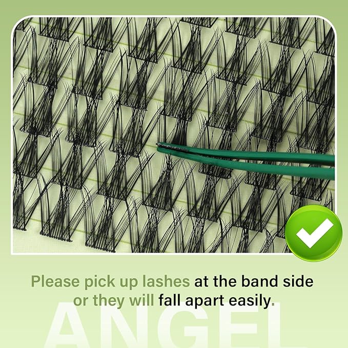 KEYYOU LASH clusters 120Pcs D Curl Angel Eyelash Extension Thick Wispy Natural Band Lash with Waterproof DIY Lash Extension at Home（Angel A04-D-10-18MIX）