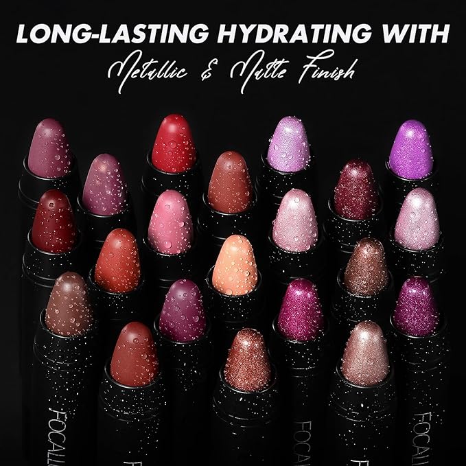 FOCALLURE Ultra Chic Lipstick,Rich Vitamin E Lip Crayon,Lightweight Color without Drying or Fading,Long Lasting Waterproof Lips Makeup,BRAVE