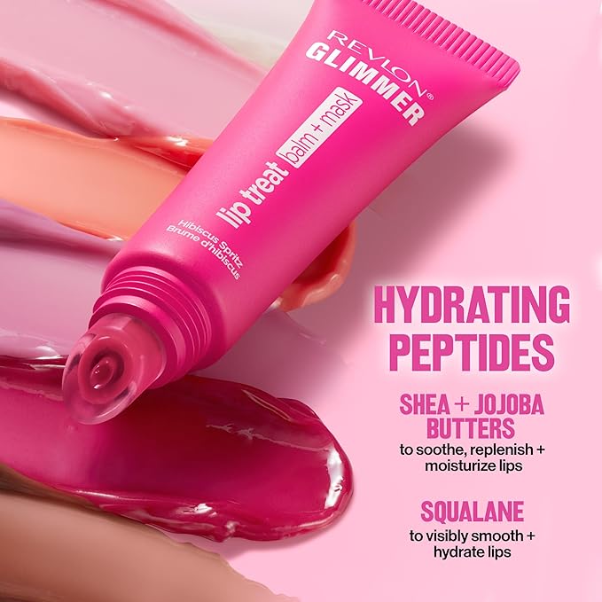 Revlon Glimmer Lip Treat Balm + Mask™, Overnight Peptide Lip Treatment, Hydrating, 006 Hazelnut Latte, 0.4 fl oz