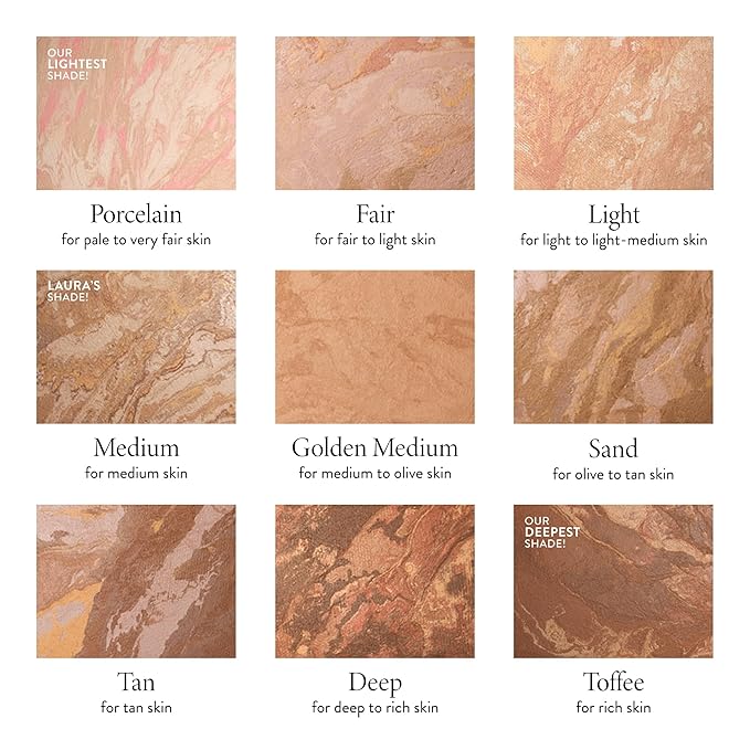 LAURA GELLER NEW YORK Award-Winning Baked Balance-n-Brighten Color Correcting Powder Foundation - Toffee - Buildable Light to Medium Coverage - Demi-Matte Natural Finish