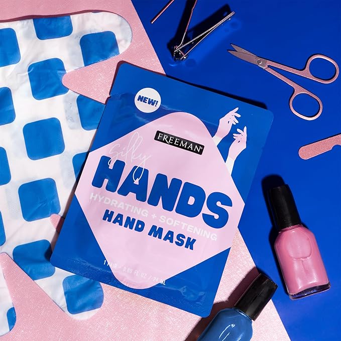 Freeman Flirty Feet Foot Mask & Silky Hands Hand Mask Set – Moisturizing Socks with Coconut Oil & Mint Extract + Hydrating Gloves with Coconut Oil & Rose Extract