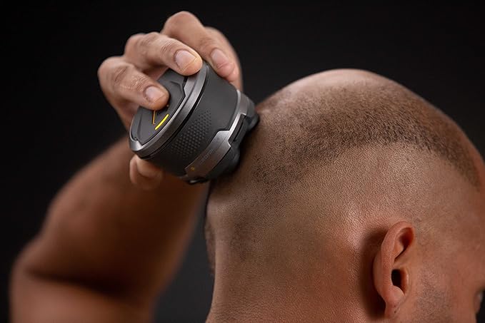 Microtouch Titanium Electric Head Shaver - Rechargeable Head and Face Shaver for Men, Cordless Razor, Hypoallergenic Wet/Dry Shaving, Precision Head Trimmer, Lithium Power, Battery Powered
