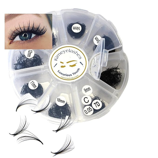 1000 Premade volume fans Mixed lengths 9-16mm loose Fans C, D Curl. Handmade eyelash extensions supplies Russian volume lash Wispy promade fan 4D 5D 6D 7D 8D 9D 10D (7D Wispy 0.05 - Curl C)