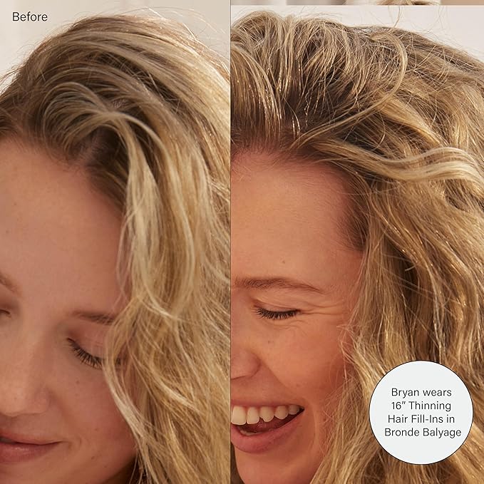 Luxy 100% Remy Human Hair Extensions for Thin Hair Thinning Hair Fill-Ins – 6 Seamless Wefts Multi-Dimensional Color Blend - Natural-Looking Volume & Coverage 95 grams 20" Bronde Balayage Thinning