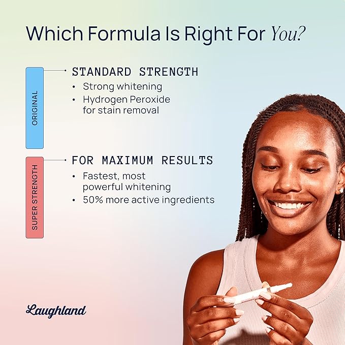 Laughland Everyday to Go Whitening Teeth Pen, Formula with 8% Hydrogen Peroxide, Glycerin, Aloe Vera & Mint, Gentle on Sensitive Teeth, at Home Dental Care, Travel Friendly, 6 Treatments
