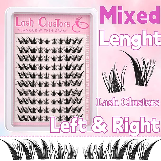 Cat Eye Lash Clusters Kit Spiky Cluster Eyelashes Kit Fairy Eyelash Clear Cluster Anime Individual Lashes Natural Lash Extension Cluster Wispy Manga Cluster Lash Kit