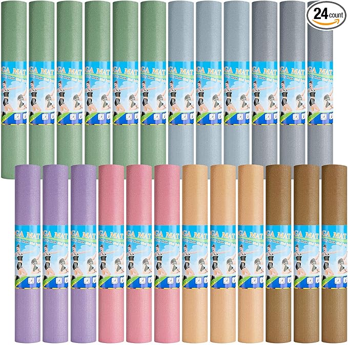 Funtery 3 mm Thick Yoga Mat Exercise Workout Mat Non Slip Fitness Pad for Women Gym Home Yoga Pilates