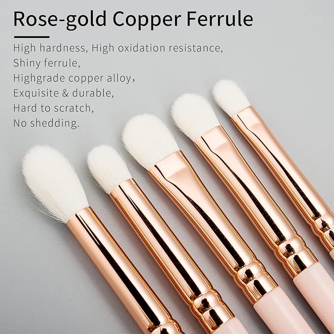 ENZO KEN Natural Goat Hair Eye Shadow Brush Set Professional, Blending Eyeshadow Brush Set with Case, Small Nose Contour Brushes, Natural Hair Eyeshadow Brushes, Eye Brush, Eyeshadow Blending Brush.