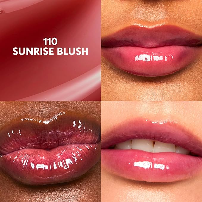 COVERGIRL Clean Fresh Yummy Lip Gloss, Sunrise Blush, Hydrating, Non-Sticky, Hyaluronic Acid, Glassy Shine, 0.33oz