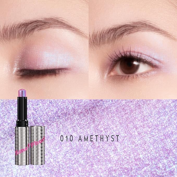 Illumina Jelly Eyeshadow Stick, 010 Amethyst -Cool Lavender, High-Impact Sparkle Finish, Cream Texture with Cooling Feel, Long-Lasting Crease-Proof Smudge-Proof Eye Shine, Easy Application