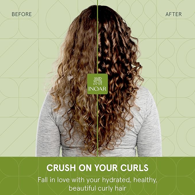 Inoar MEU Cacho MEU Crush Combing Cream with Plant-Based Collagen & Vitamin E for Curly Hair Hydration & Definition, 17.6 fl.oz