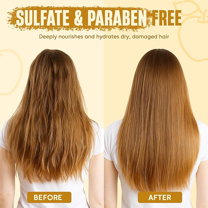 INFINA ESSENTIALS Apple Cider Vinegar Shampoo and Conditioner Set | 16 fl oz Each | with Batana Oil, Biotin & Tea Tree | Clarifying, Detoxifying & Moisturizing Formula | Promotes Hair Growth & Shine