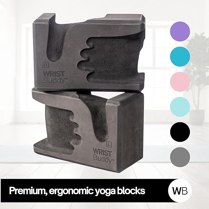 WRISTBuddy® Yoga Blocks 2-Pack (Left + Right) — Ergonomic, Hand-Shaped EVA Blocks for Wrist Relief & Better Grip | Doctor-Designed Support for Yoga, Pilates, Handstands, Push-Ups & Rehab