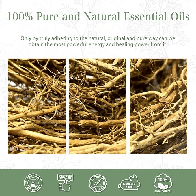 Vetiver 3.38fl.oz Essential Oil, PHATOIL Pure Aromatherapy Oils for Diffuser, Humidifier, Perfect for DIY Soap, Candle, Bath Bombs Making(100ml)