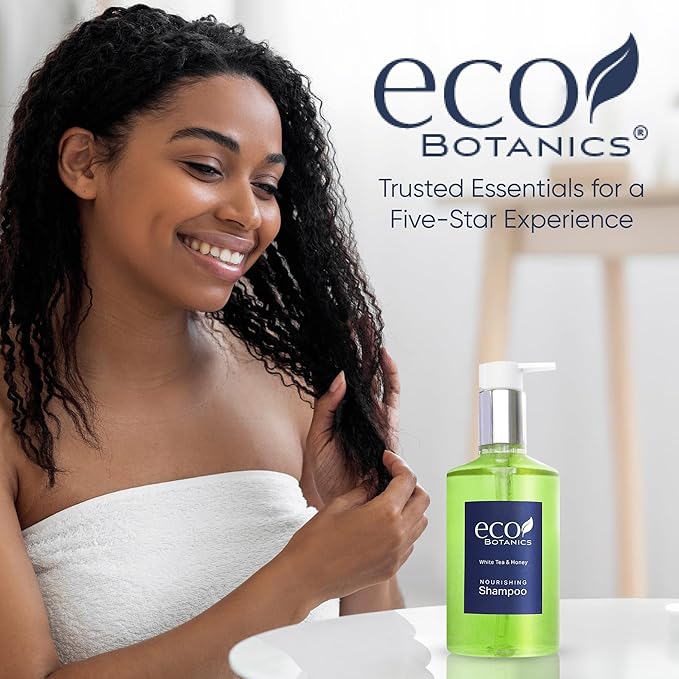 Terra Pure | Eco Botanics Shampoo, White Tea & Honey Retail Size Hotel Amenities, 10.14 oz. (Case of 24)