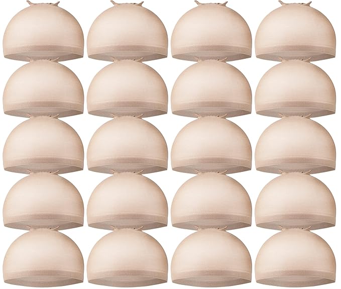 Teenitor Wig Cap, Nylon Wig Caps, 20Pcs Stocking Wig Caps for Women Nude